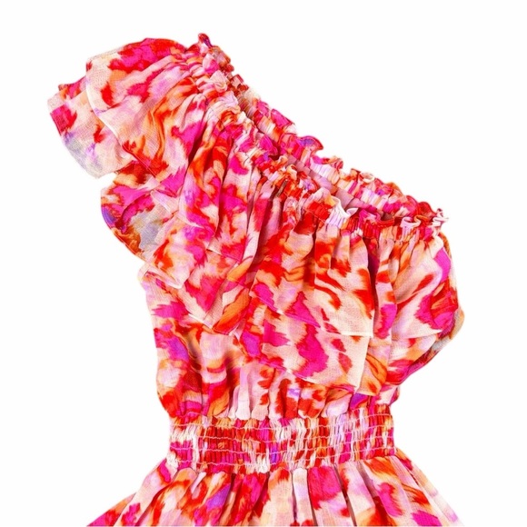 Misa Los Angeles Women's Rumi Midi Floral Dress High-Low In Maldive Marble Sz XS - Picture 8 of 13